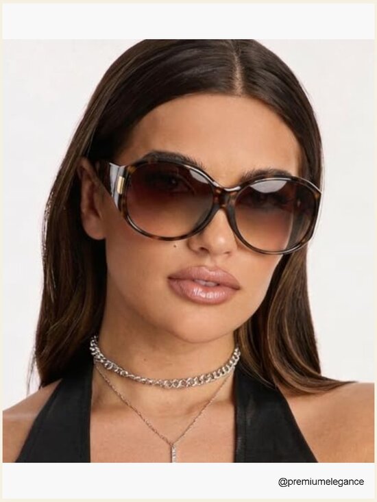 Oversized Sunglasses Vintage Big Frame Retro Wrap Around Shades main image 6